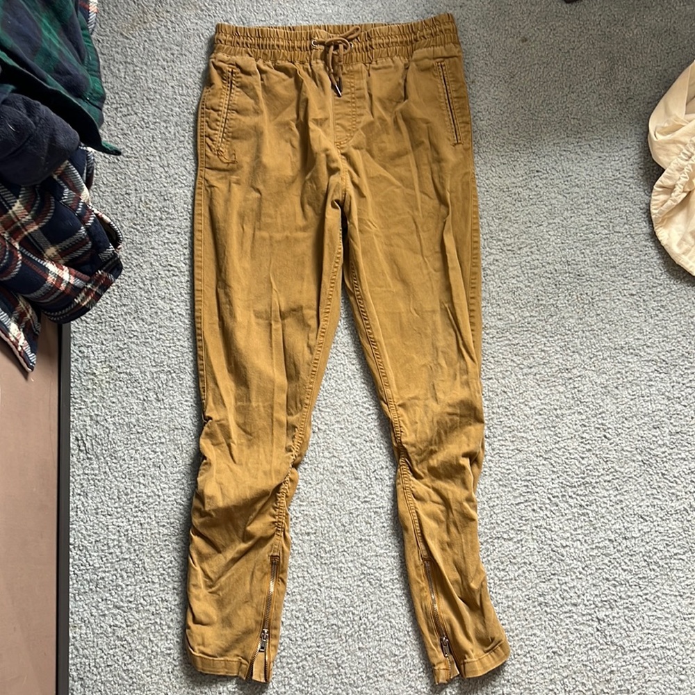 Mens Drawstring Khaki Joggers